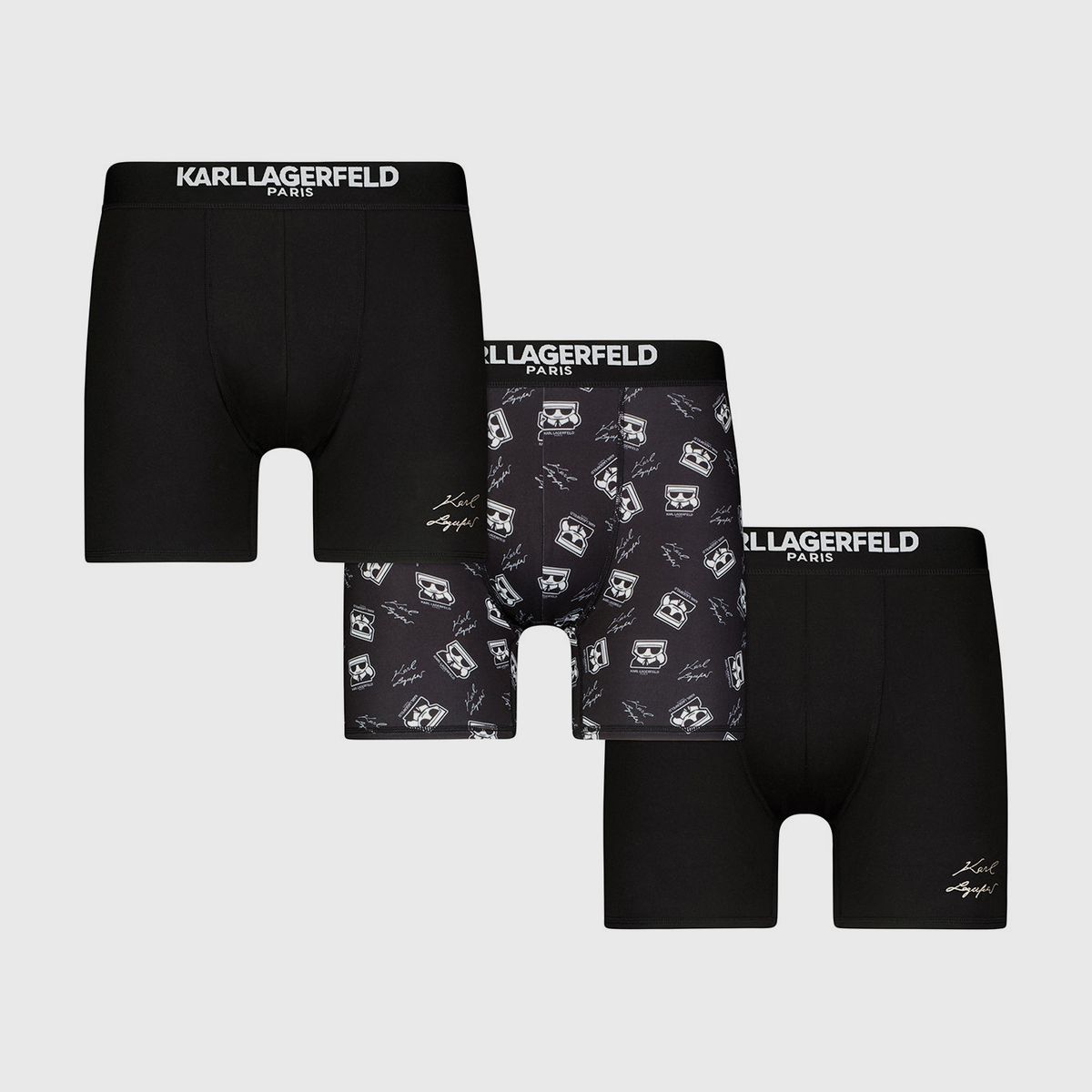 KARL LAGERFELD - Pack de 3 bóxers con diseño sólido y estampado