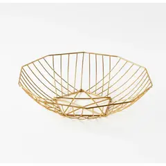 GENERICO - Cesta De Mesa Decorativa Frutero organizador Dorado