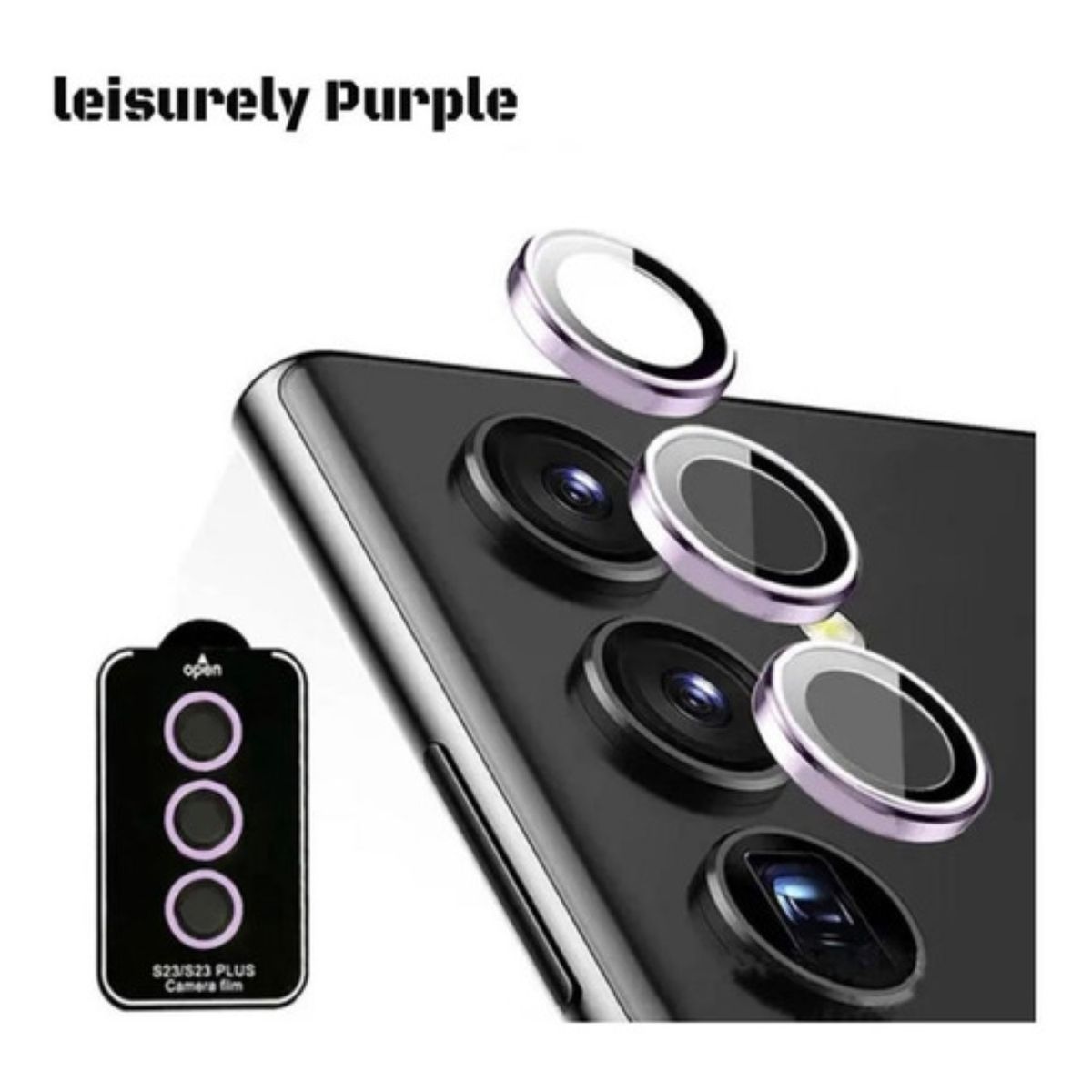 GENERICO - Protector De Lentes Para Cámara Samsung S23 S23 Plus Violeta