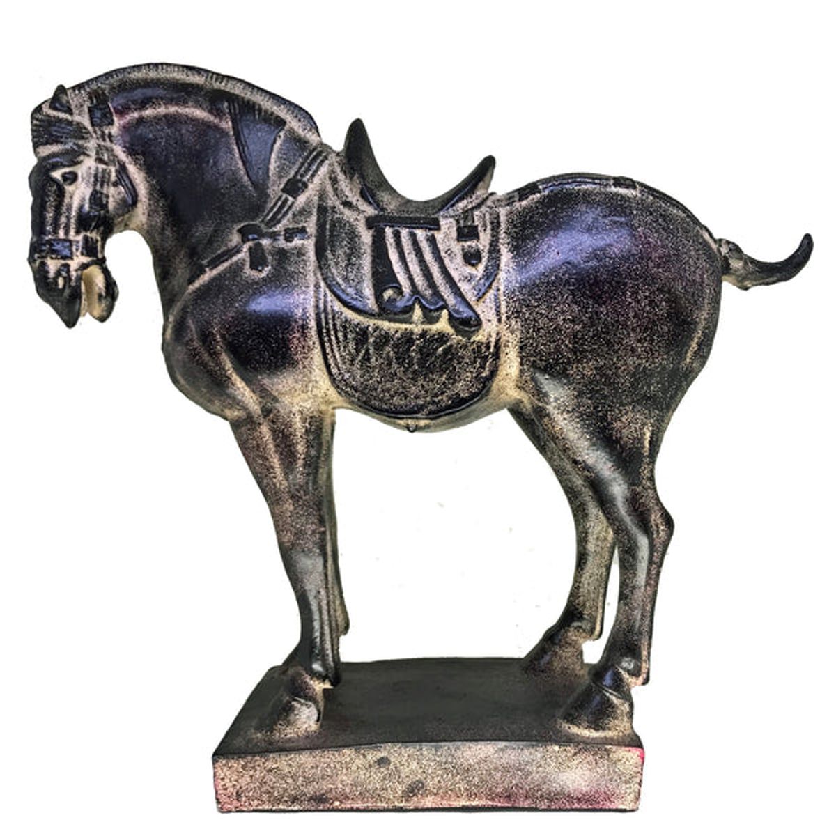 VGO - Adorno resina caballo 39x35x14 cm.  Café Vgo