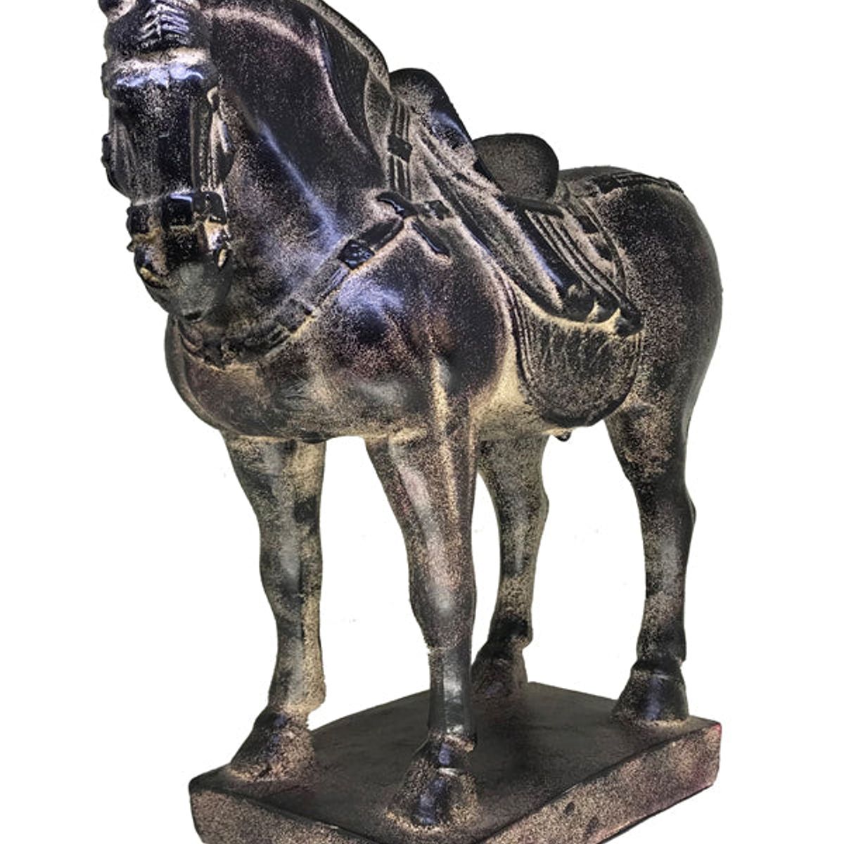 VGO - Adorno resina caballo 39x35x14 cm.  Café Vgo