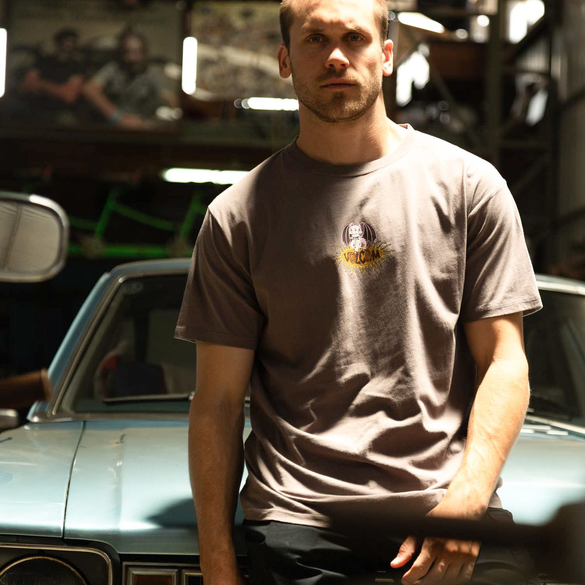VOLCOM - Polera MC Circle Stone Café Hombre Volcom