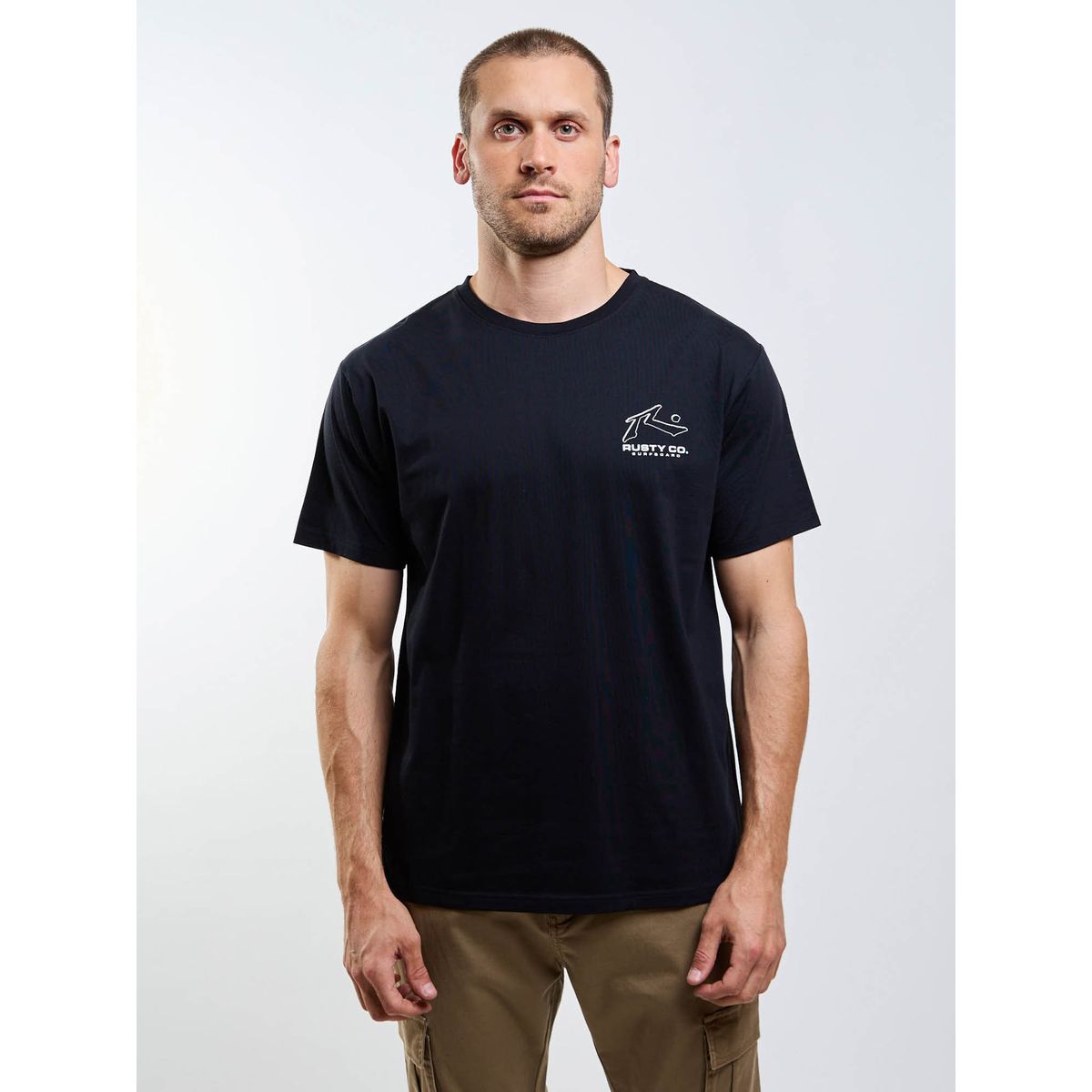 RUSTY - Polera MC Cyco Natural Co Negro Hombre Rusty