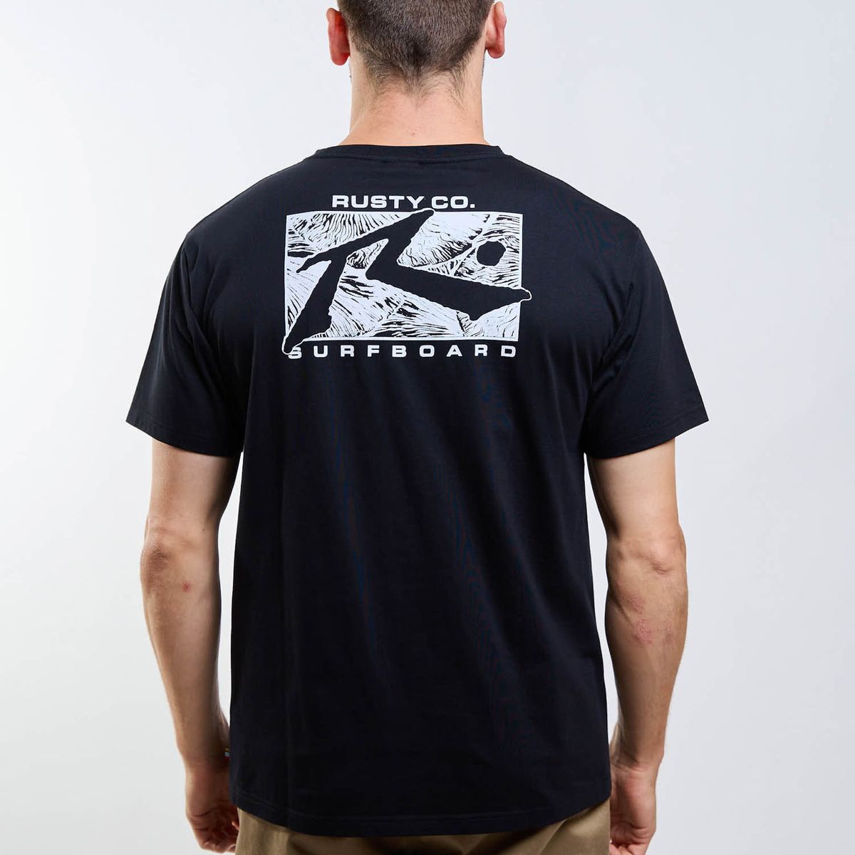 RUSTY - Polera MC Cyco Natural Co Negro Hombre Rusty