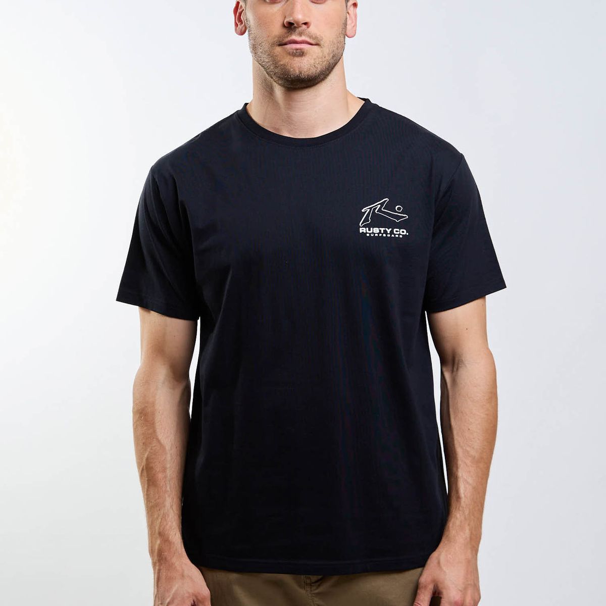 RUSTY - Polera MC Cyco Natural Co Negro Hombre Rusty