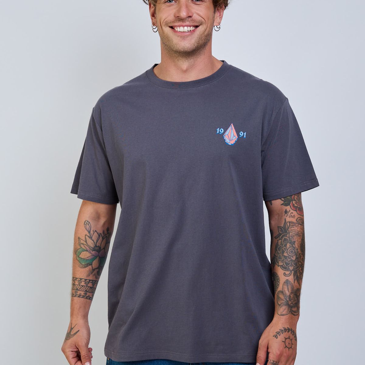VOLCOM - Polera MC Countertop Gris Hombre Volcom