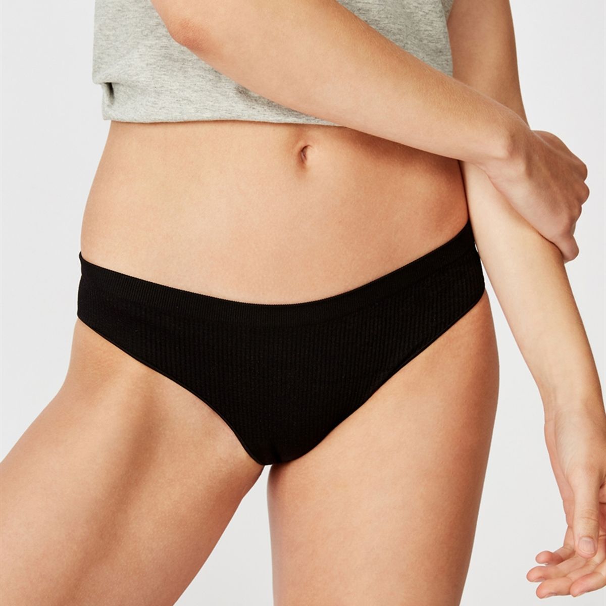 COTTON ON - Calzón Brasiliano Seamfree Rib Mujer Cotton On