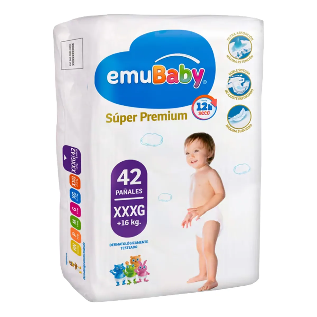 EMUBABY - Pañal Emubaby Super Premium XXXG 42