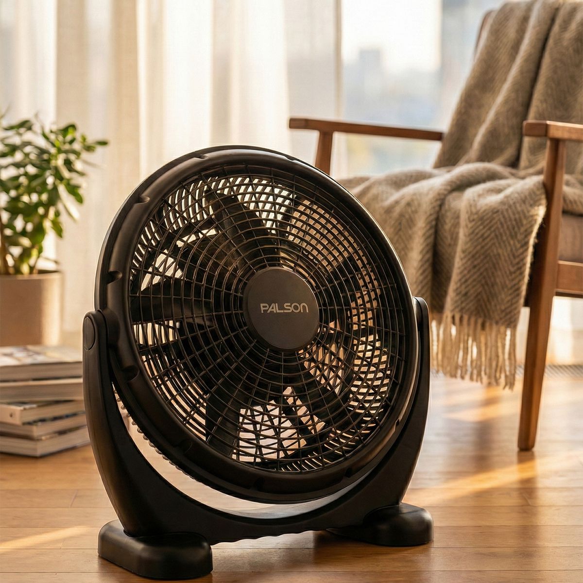 PALSON - Ventilador Box potencia 45W con Temporizador y 3 Velocidades 5 Aspas 16 Pulgadas Marca Palson