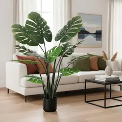ARBUSTO REAL - Monstera Premium 120 Cm.10 Hojas Decoración