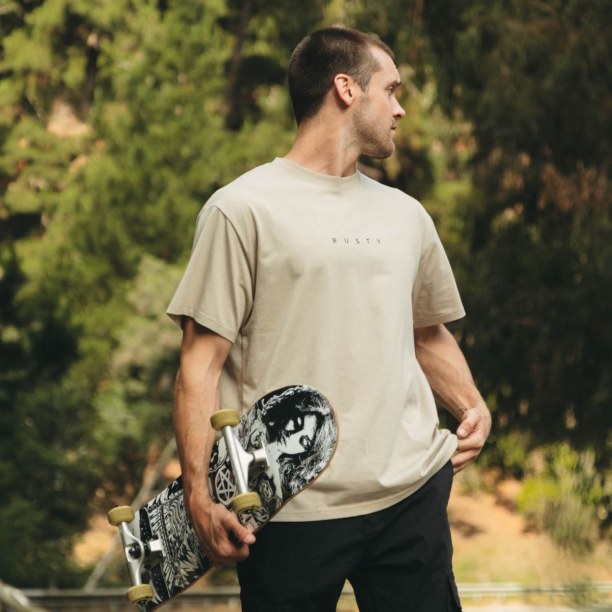 RUSTY - Polera MC Rusty.Txt Beige Hombre Rusty