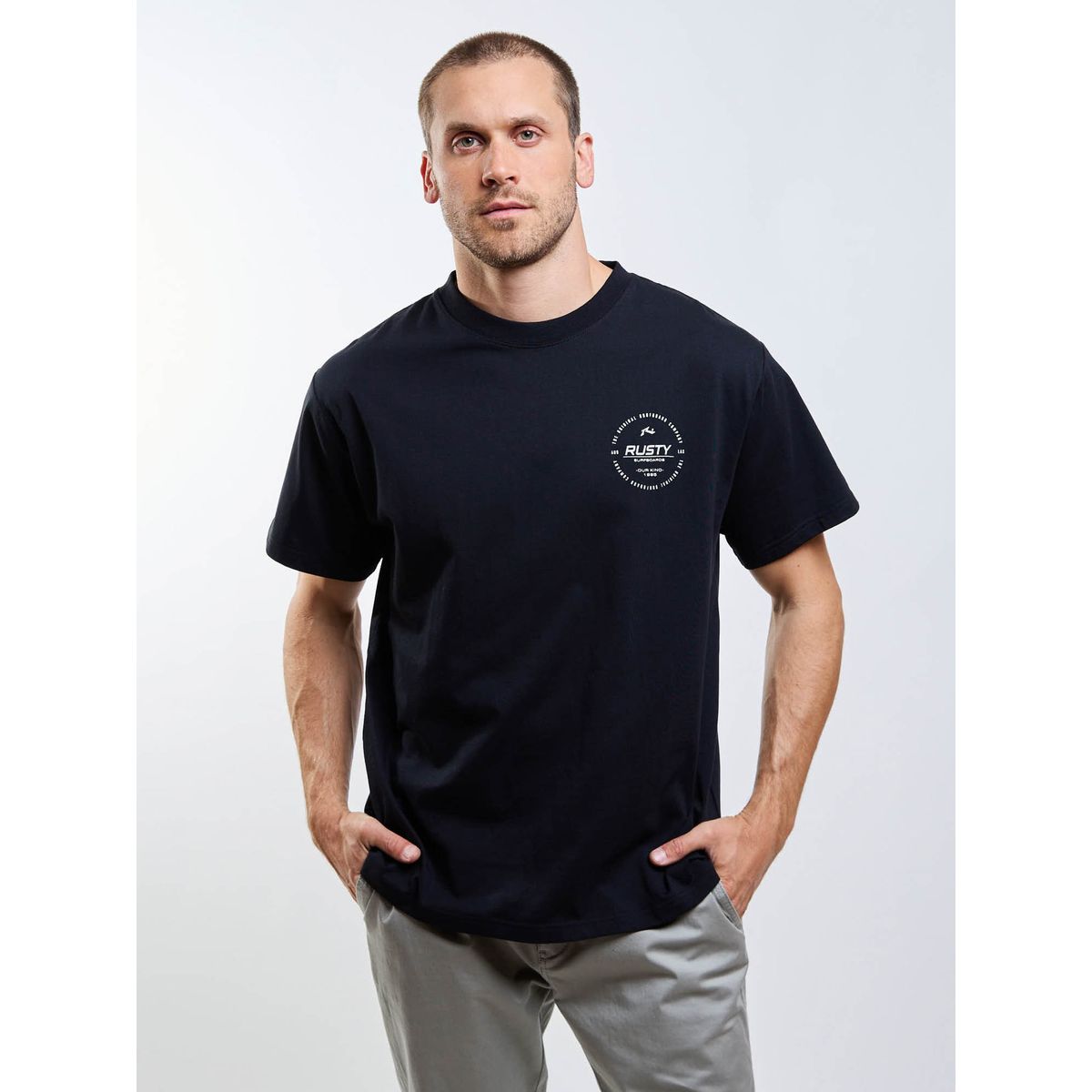 RUSTY - Polera MC Seal Our Kind Negro Hombre Rusty