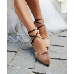 MI PLACARD - Zapato De Fiesta Terciopelo Málaga Taupe