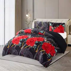 GENERICO - Plumon Plush Liso Con Chiporro 2 Plazas + 2 Fundas Almohada - Multicolor - 2 Plazas