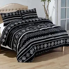 GENERICO - Plumon Plush Liso Con Chiporro 2 Plazas + 2 Fundas Almohada - Multicolor - 2 Plazas