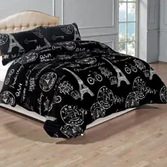 GENERICO - Plumon Plush Liso Con Chiporro 2 Plazas + 2 Fundas Almohada - Multicolor - 2 Plazas