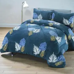 GENERICO - Plumon Plush Liso Con Chiporro 2 Plazas + 2 Fundas Almohada - Multicolor - 2 Plazas