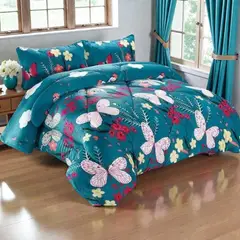 GENERICO - Plumon Plush Liso Con Chiporro 2 Plazas + 2 Fundas Almohada - Multicolor - 2 Plazas