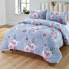 GENERICO - Plumon Plush Liso Con Chiporro 2 Plazas + 2 Fundas Almohada - Multicolor - 2 Plazas