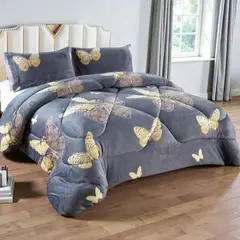 GENERICO - Plumon Plush Liso Con Chiporro 2 Plazas + 2 Fundas Almohada - Multicolor - 2 Plazas