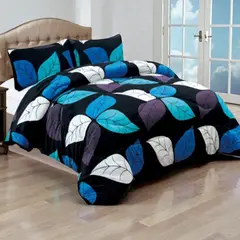 GENERICO - Plumon Plush Liso Con Chiporro 2 Plazas + 2 Fundas Almohada - Multicolor - 2 Plazas