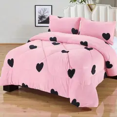 GENERICO - Plumon Plush Liso Con Chiporro 2 Plazas + 2 Fundas Almohada - Multicolor - 2 Plazas