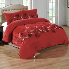 GENERICO - Plumon Plush Liso Con Chiporro 2 Plazas + 2 Fundas Almohada - Multicolor - 2 Plazas