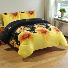 GENERICO - Plumon Plush Liso Con Chiporro 2 Plazas + 2 Fundas Almohada - Multicolor - 2 Plazas