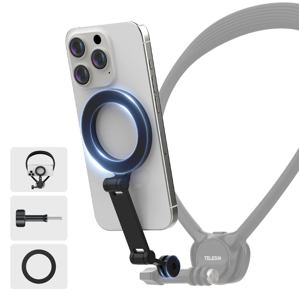 TELESIN - Brazo Magsafe Aluminio Celular para Accesorios de Cámara