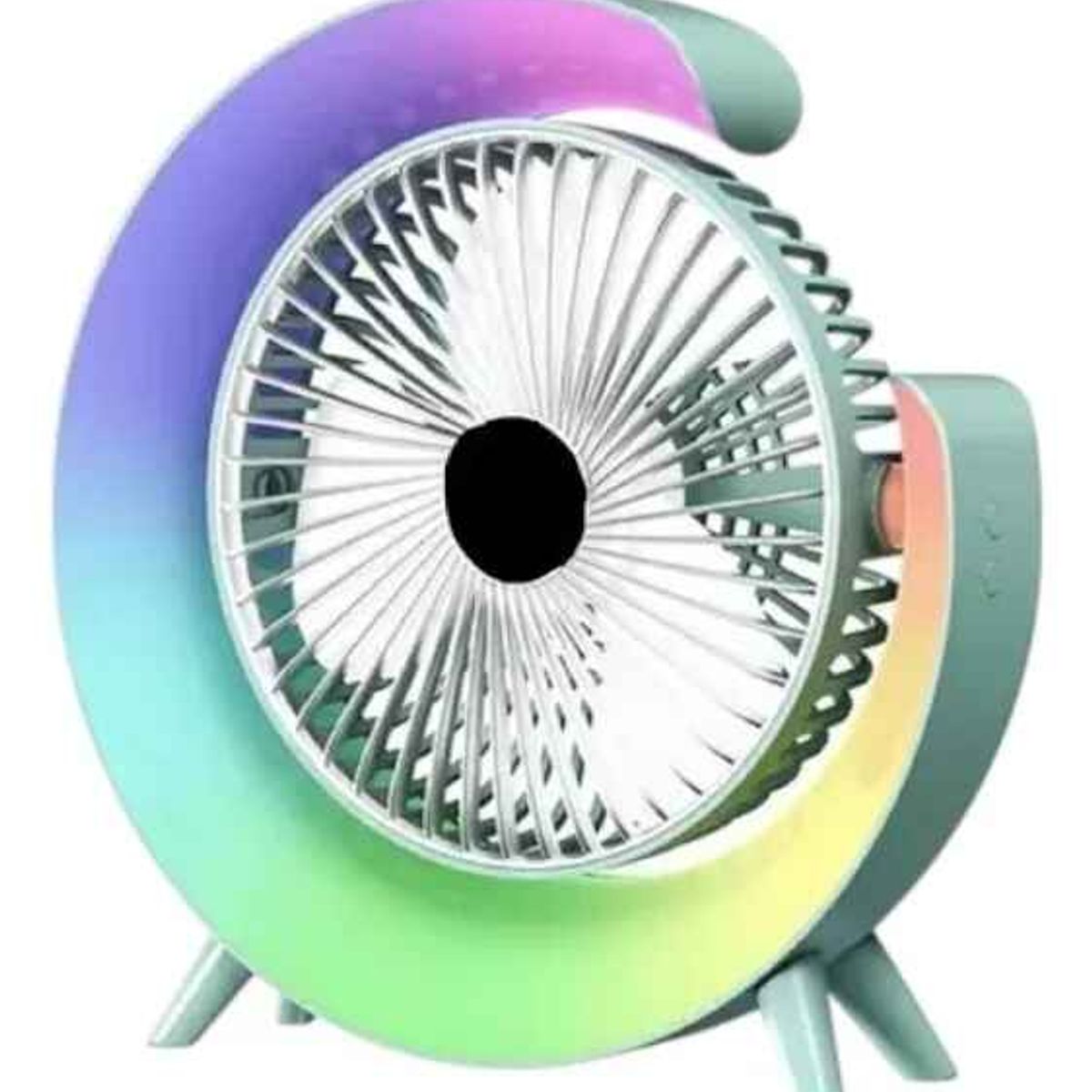 GENERICO - Ventilador De Mesa Recargable Usb 2 En 1 Con Lámpara Luz Led 16.5 Cm 50hz-60hz Blanco Plástico