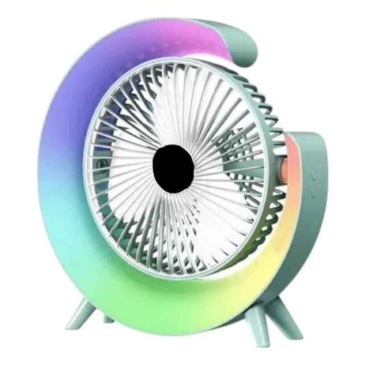 GENERICO - Ventilador De Mesa Recargable Usb 2 En 1 Con Lámpara Luz Led 16.5 Cm 50hz-60hz Blanco Plástico