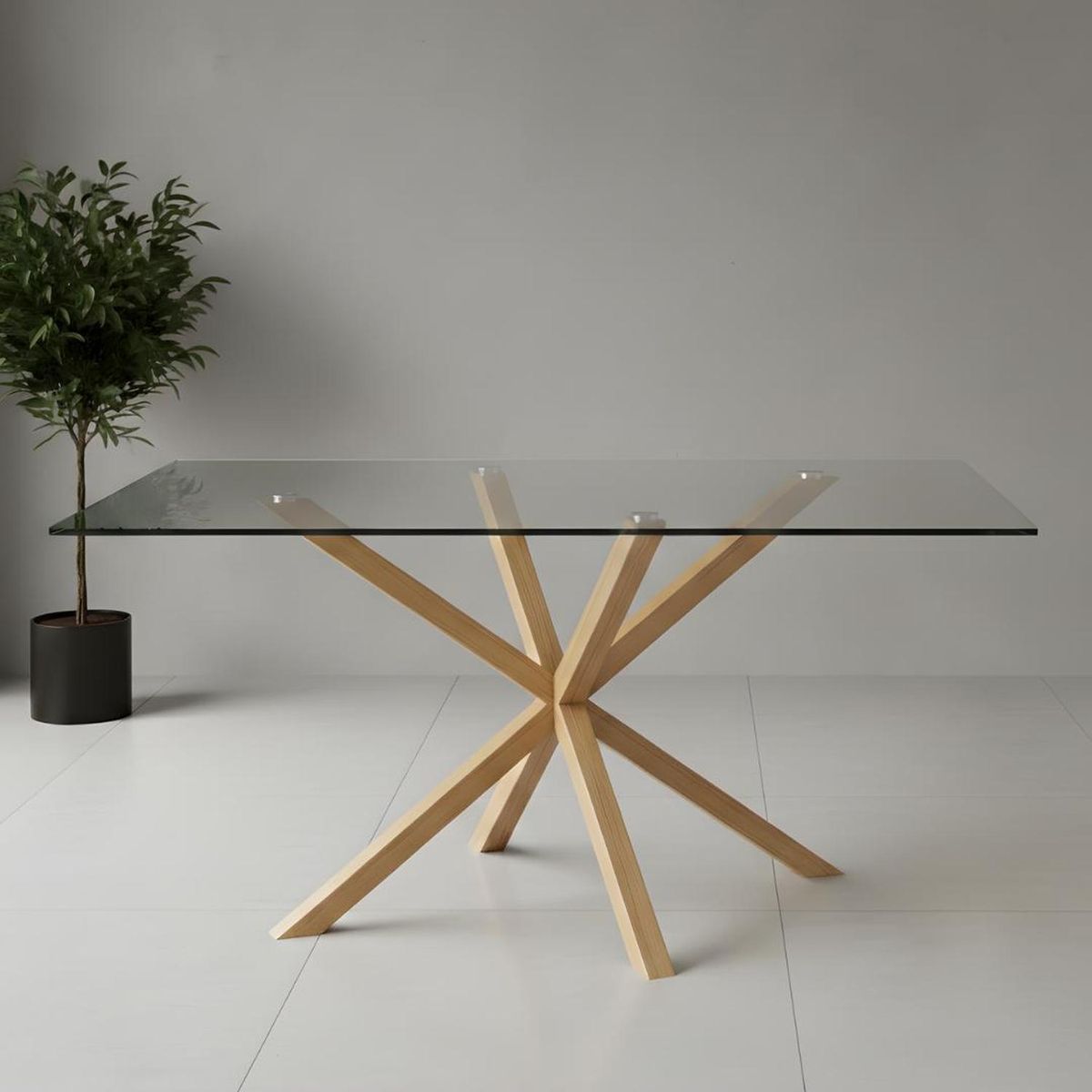 PANDALINO - Mesa Rectangular Greta 140x90 - Vidrio Templado