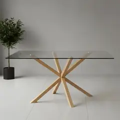 PANDALINO - Mesa Rectangular Greta 140x90 - Vidrio Templado