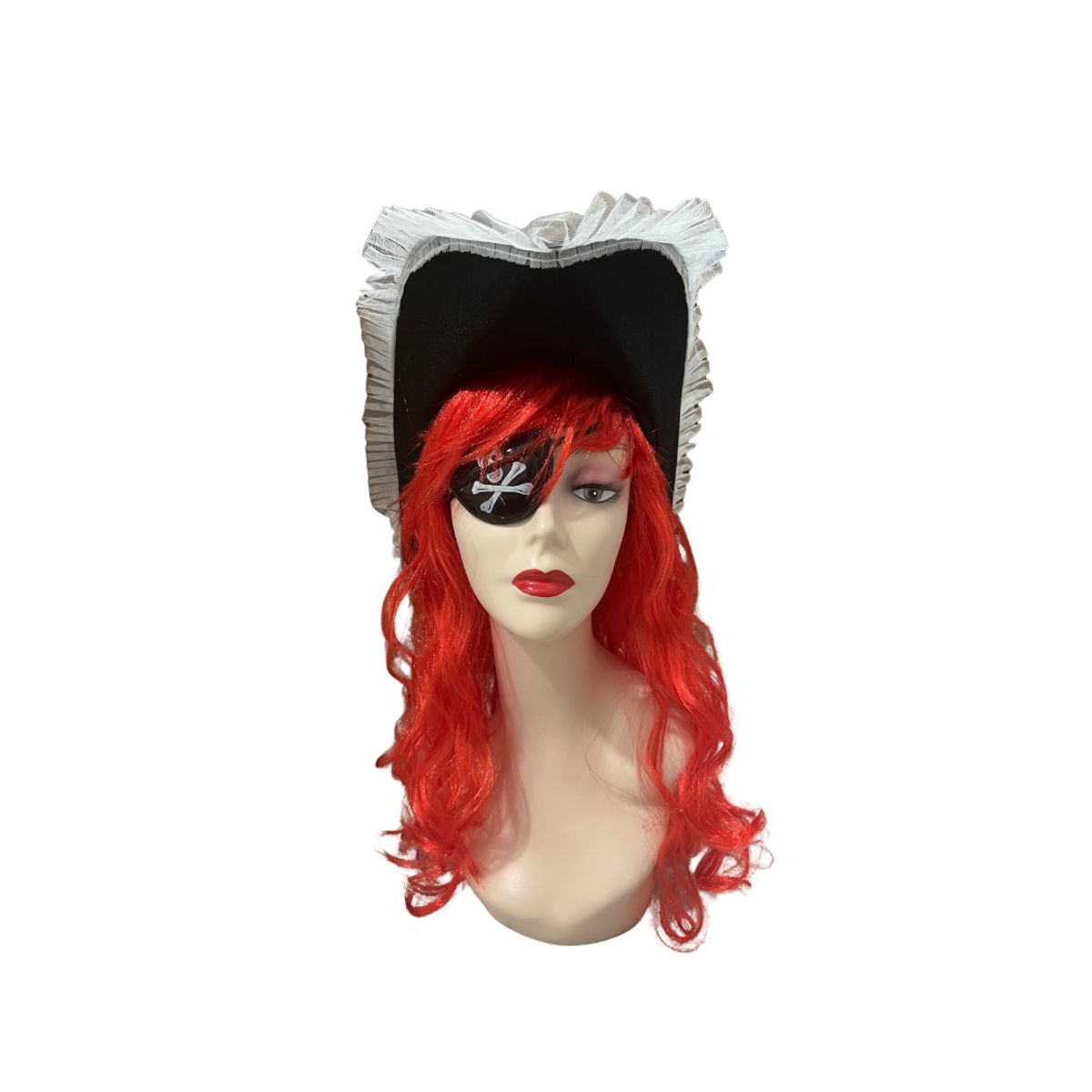 GENERICO - Set Disfraz Pirata Mujer Gorro Peluca Parche