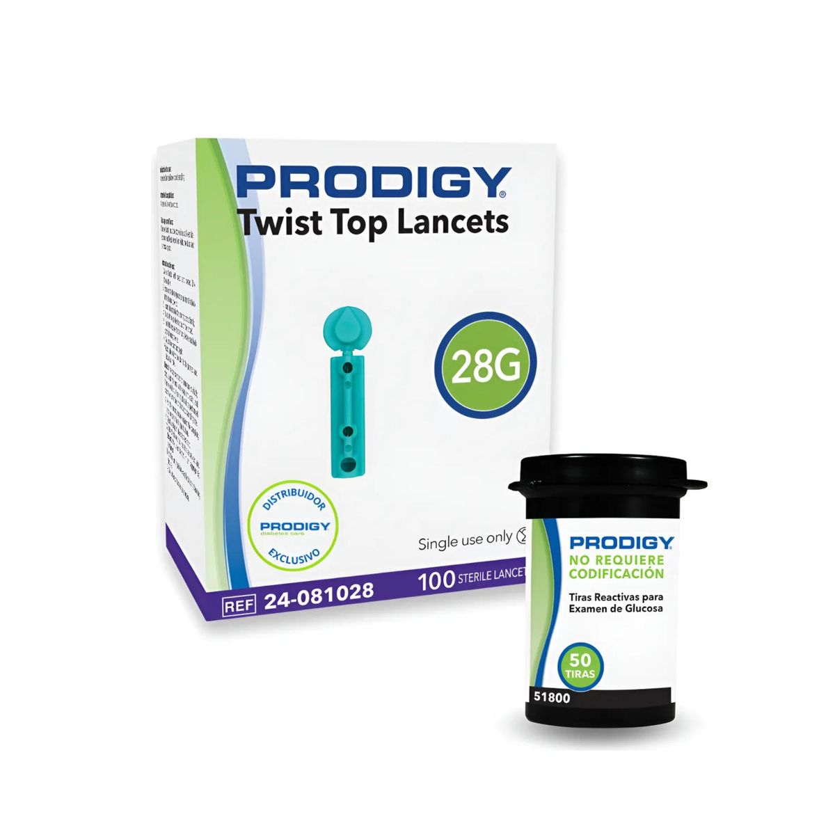 PRODIGY - 50 Tiras Reactivas + 100 Lancetas Prodigy