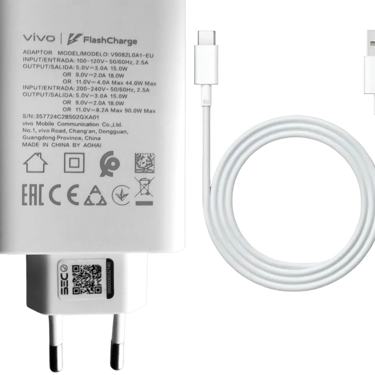 VIVO - Cargador Vivo Flash Charger 90w Original