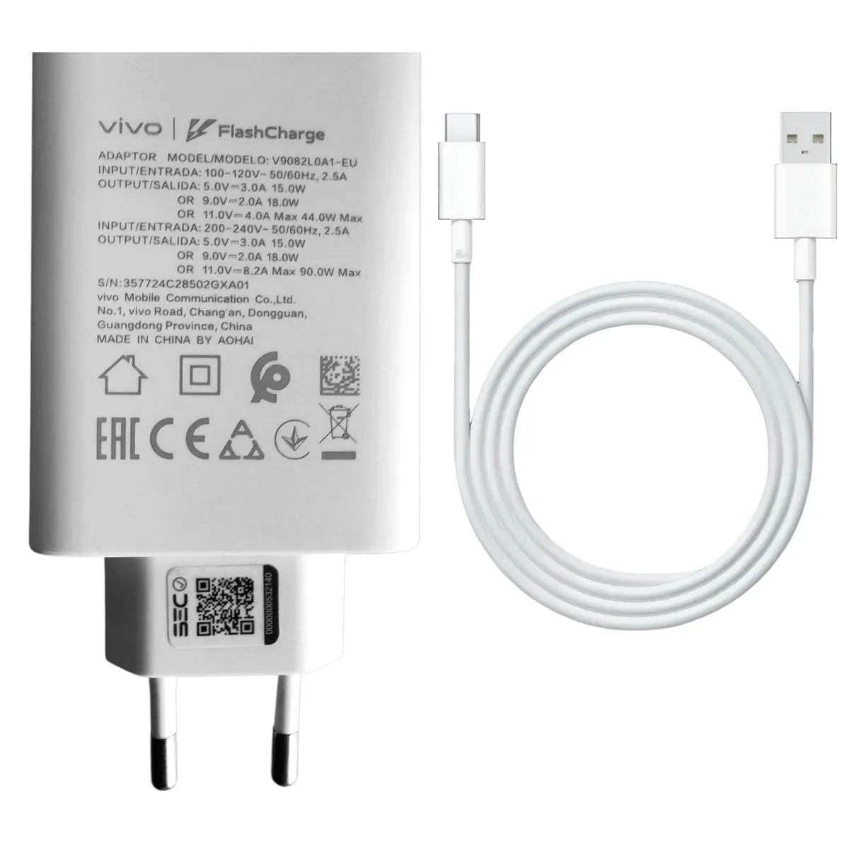 VIVO - Cargador Vivo Flash Charger 90w Original