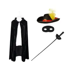 GENERICO - Disfraz Mosquetero Capa Sombrero Antifaz Espada Niños