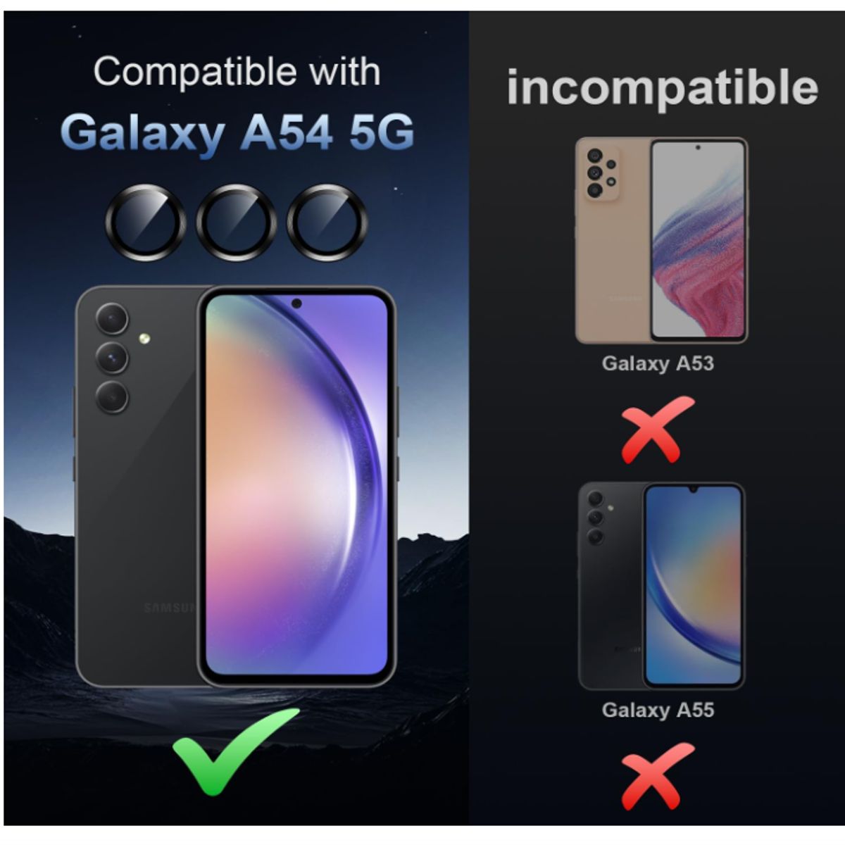 GENERICO - Protector De Lentes Para Cámara Samsung A54 5g Dorado