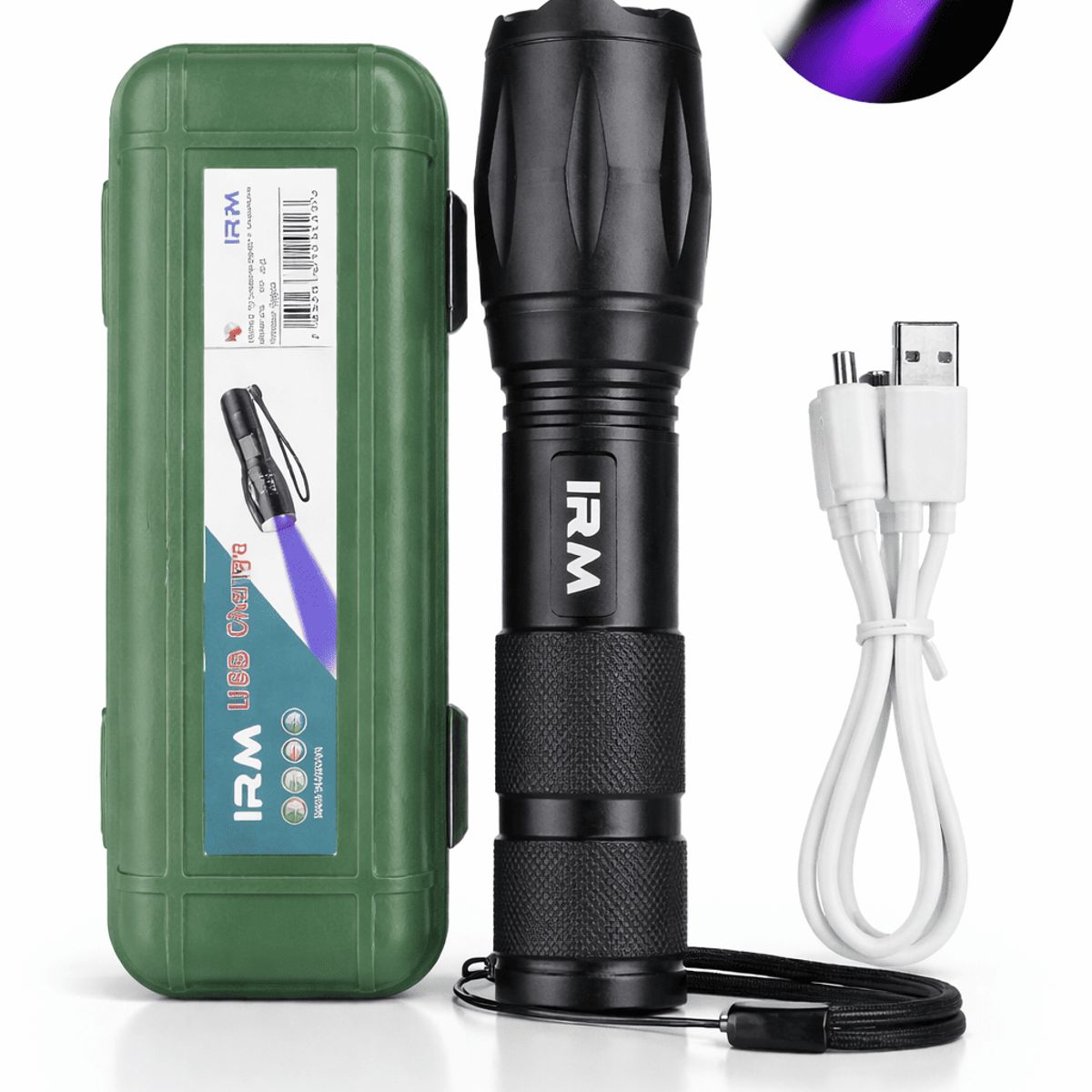 IRM - Linterna LED Recargable USB IRM con Estuche