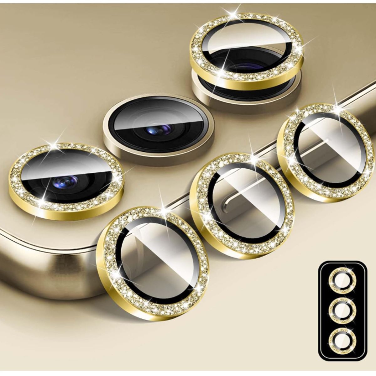 GENERICO - Protector De Lentes Para Cámara Samsung A54 5g Dorado Brillante