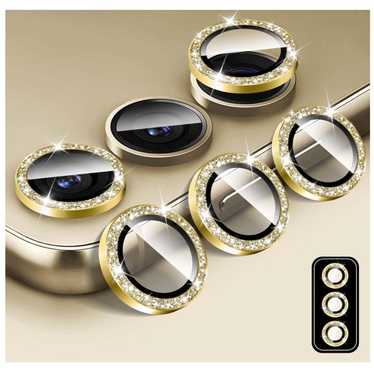 GENERICO - Protector De Lentes Para Cámara Samsung A54 5g Dorado Brillante