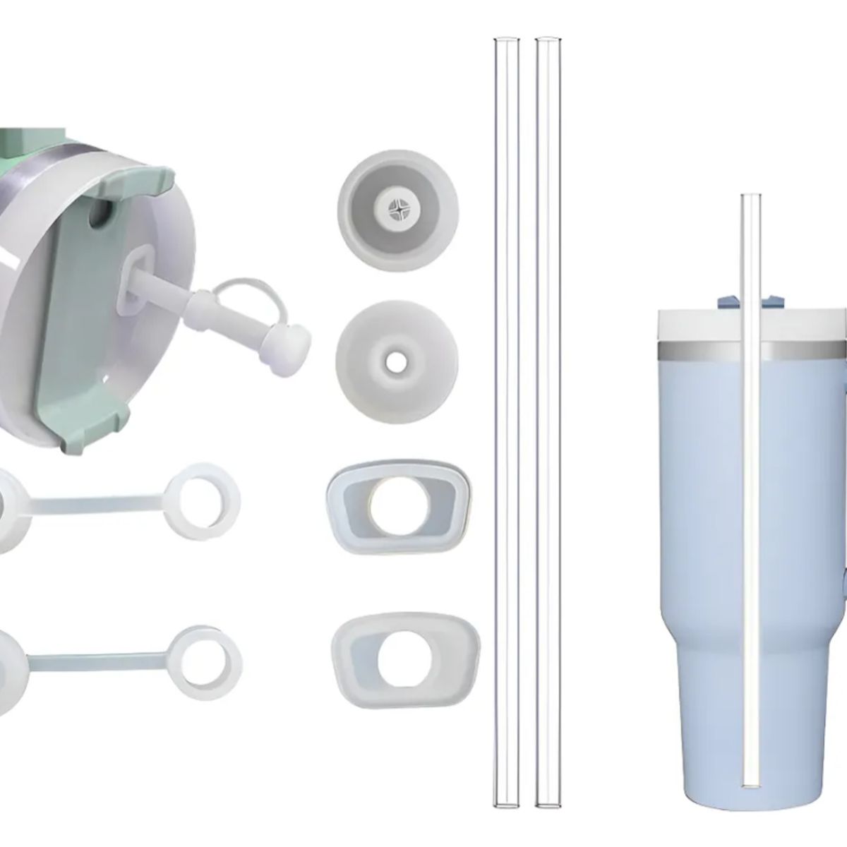 GENERICO - Pack 2 bombillas transparentes 2 Tapas Antiderrame Universal