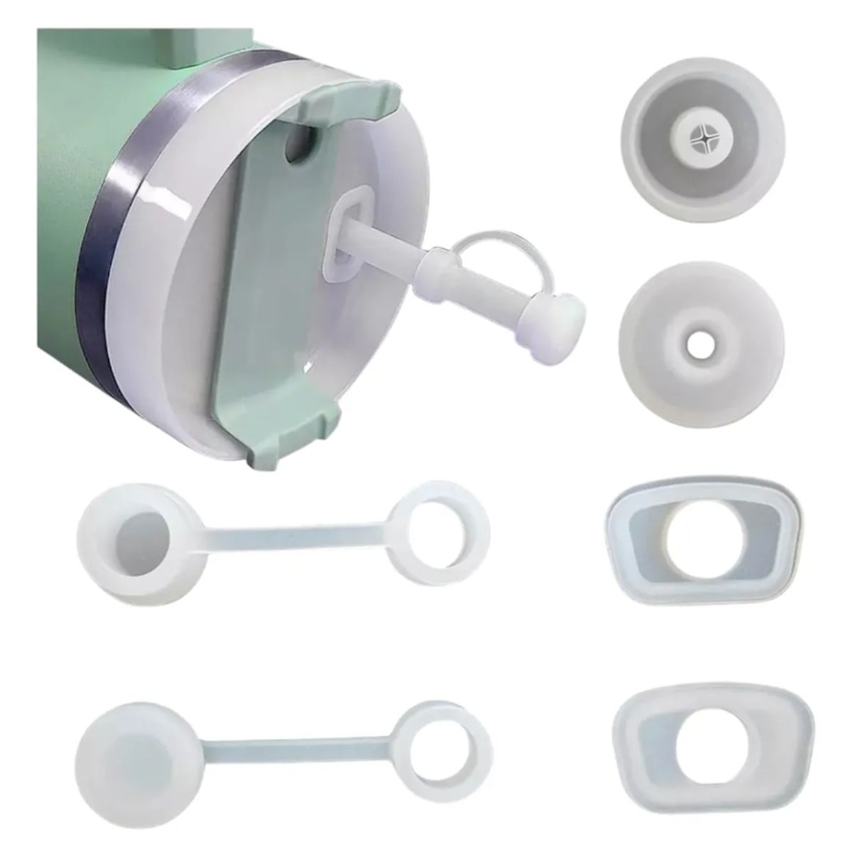 GENERICO - Pack 2 bombillas transparentes 2 Tapas Antiderrame Universal