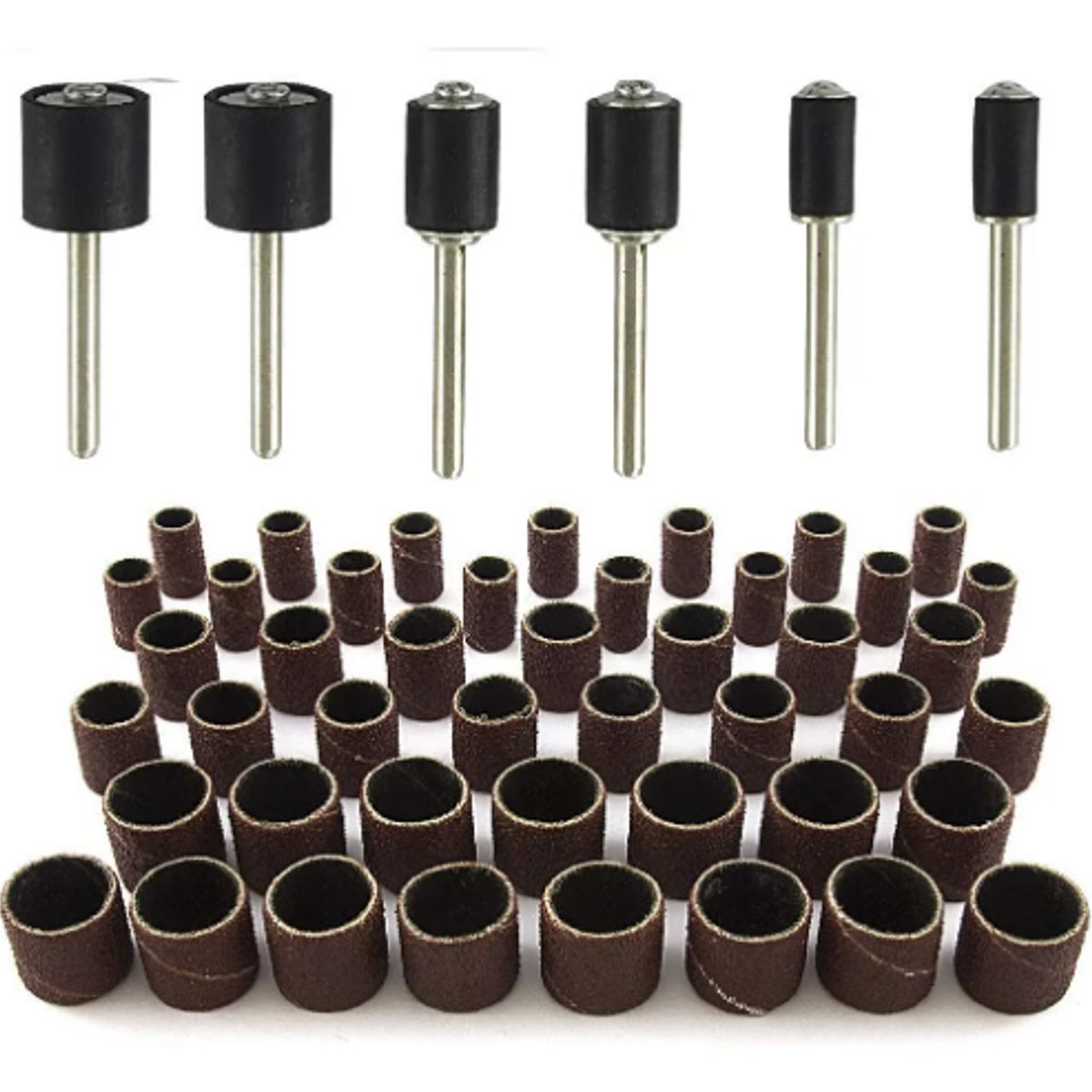 GENERICO - Set Lijas Para Dremel O Minitorno Con Adaptadores 51 Pcs