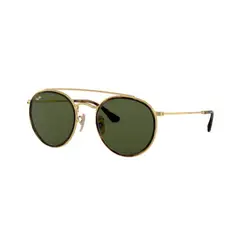 RAY BAN - Anteojos de Sol Redondos - Double Bridge Gold Green