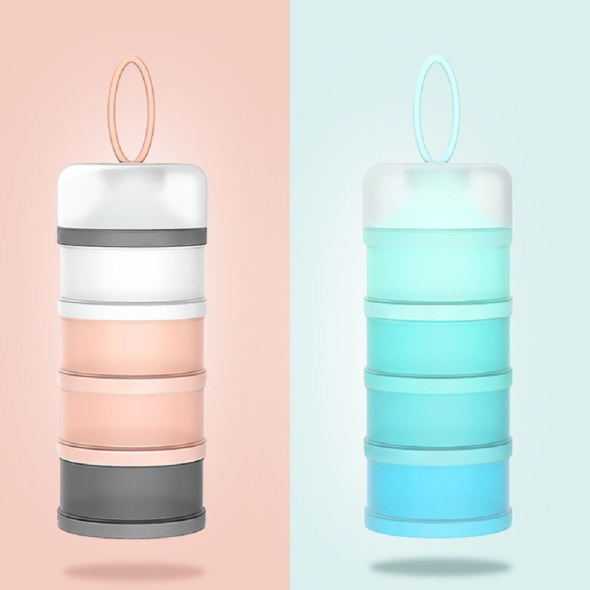 GENERICO - Dispensador 4 Niveles De Leche Para Bebes Portátil Rosa