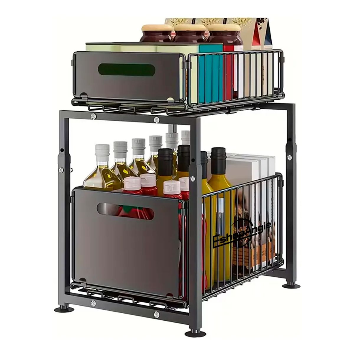 ESHOPANGIE - Estante Organizador Multiuso Deslizante Cocina Baño 2 Pisos