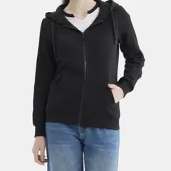 LIKE SHOP - Polerón Con Cierre Mujer Bolsillo Interior Forro Polar Con Gorro Z-05