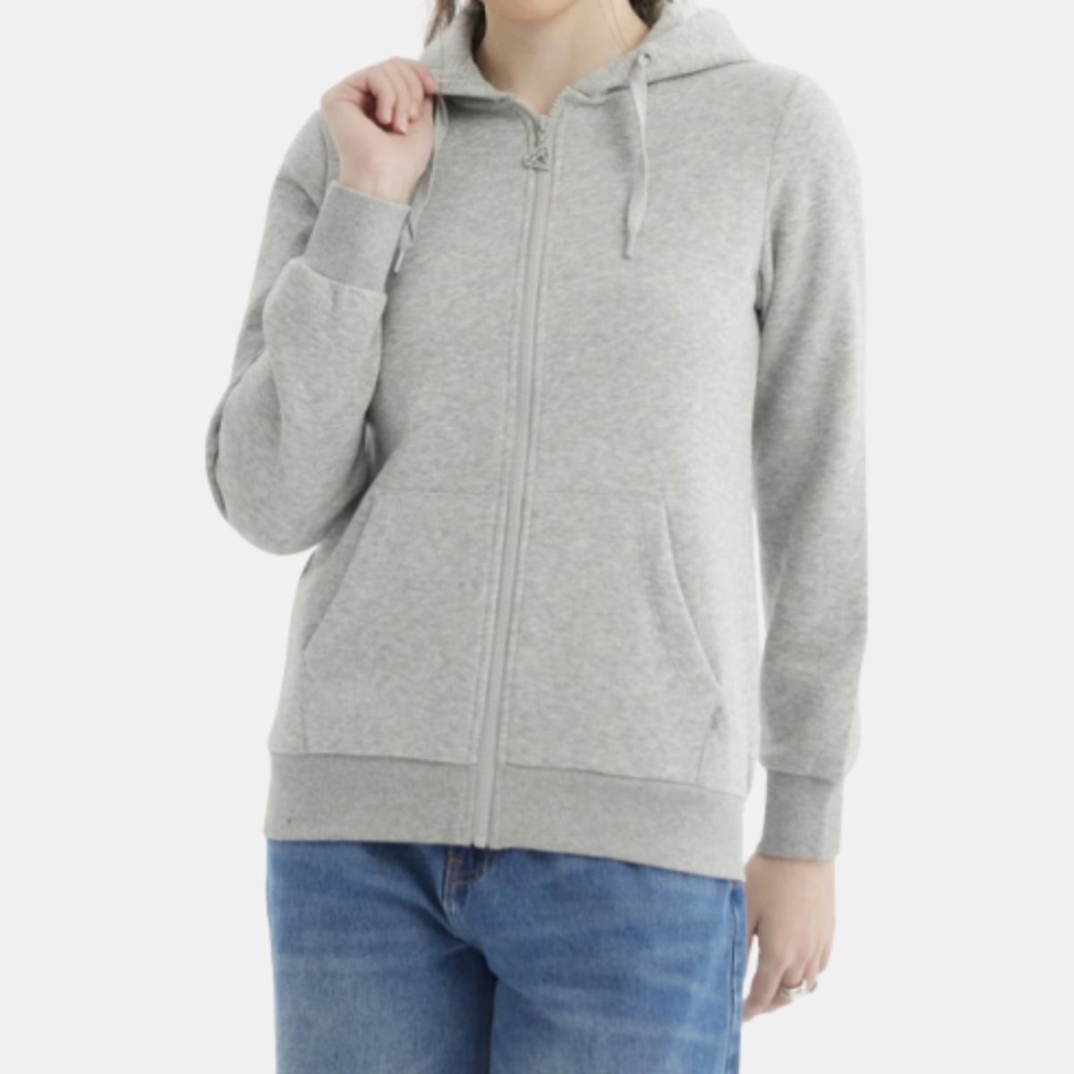 LIKE SHOP - Polerón Con Cierre Mujer Bolsillo Interior Forro Polar Con Gorro Z-05